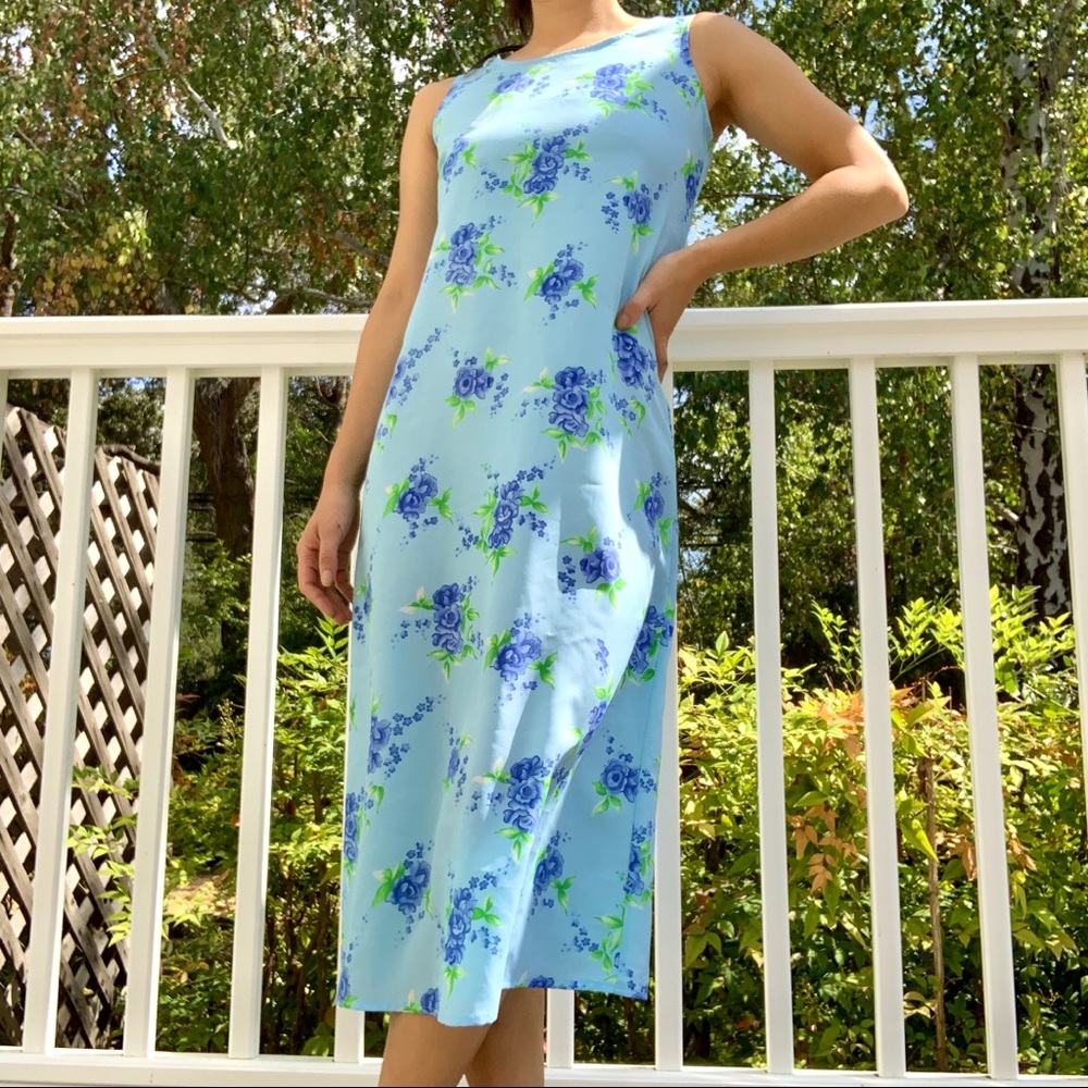 baby blue floral midi dress speechless - Picture 1 of 4